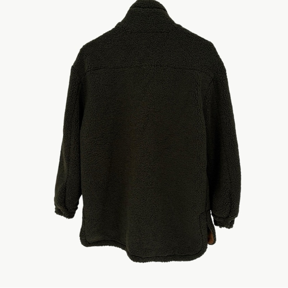 Koolaburra UGG Sherpa Longline Jacket Size XS Olive Green Oversized Cozy - Picture 2 of 10
